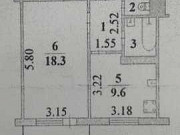 1-комнатная квартира, 35 м², 1/9 эт. Липецк