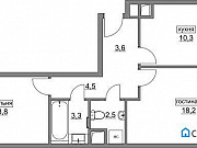 2-комнатная квартира, 57 м², 1/22 эт. Москва