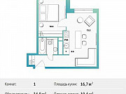 1-комнатная квартира, 34 м², 4/13 эт. Москва