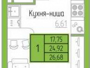 1-комнатная квартира, 26 м², 2/16 эт. Киров