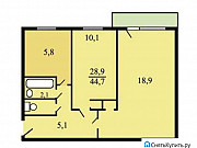 2-комнатная квартира, 46 м², 3/5 эт. Москва