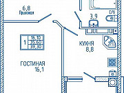 1-комнатная квартира, 39 м², 16/18 эт. Ставрополь