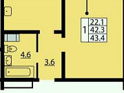 1-комнатная квартира, 43 м², 21/25 эт. Санкт-Петербург