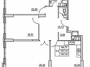 3-комнатная квартира, 107 м², 3/9 эт. Санкт-Петербург