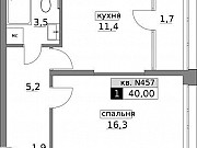 1-комнатная квартира, 40 м², 13/20 эт. Москва