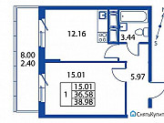 1-комнатная квартира, 39 м², 7/23 эт. Санкт-Петербург