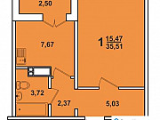 1-комнатная квартира, 36 м², 8/18 эт. Челябинск