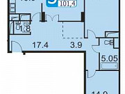 3-комнатная квартира, 101 м², 5/18 эт. Москва