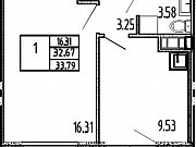 1-комнатная квартира, 36 м², 6/12 эт. Санкт-Петербург