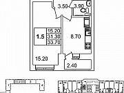 1-комнатная квартира, 33 м², 13/23 эт. Санкт-Петербург