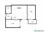 2-комнатная квартира, 63 м², 3/7 эт. Санкт-Петербург