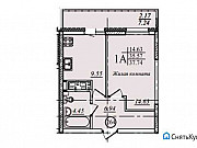 1-комнатная квартира, 38 м², 2/19 эт. Казань