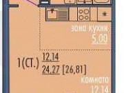 1-комнатная квартира, 26 м², 4/9 эт. Челябинск