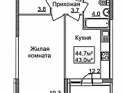 1-комнатная квартира, 45 м², 6/11 эт. Москва