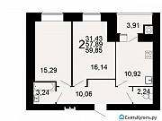 2-комнатная квартира, 60 м², 10/16 эт. Рязань