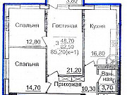 3-комнатная квартира, 85 м², 3/9 эт. Ростов-на-Дону