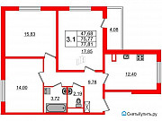 3-комнатная квартира, 75 м², 1/25 эт. Санкт-Петербург