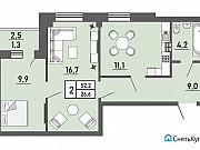 2-комнатная квартира, 52 м², 2/3 эт. Романовка