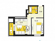 2-комнатная квартира, 43 м², 5/25 эт. Челябинск