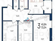 3-комнатная квартира, 73 м², 4/16 эт. Уфа