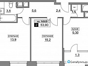 2-комнатная квартира, 53 м², 12/13 эт. Москва