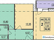 2-комнатная квартира, 56 м², 2/9 эт. Нижний Новгород