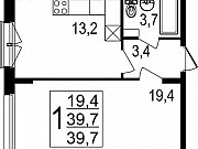 1-комнатная квартира, 40 м², 2/5 эт. Химки