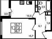1-комнатная квартира, 38 м², 9/17 эт. Мытищи
