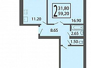 2-комнатная квартира, 60 м², 4/9 эт. Владимир