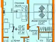 1-комнатная квартира, 47 м², 8/25 эт. Рязань