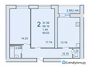 2-комнатная квартира, 60 м², 10/16 эт. Самара