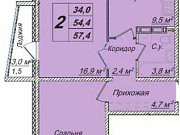 2-комнатная квартира, 57 м², 3/5 эт. Кемерово