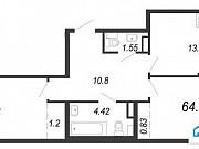 2-комнатная квартира, 64 м², 6/10 эт. Санкт-Петербург