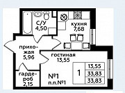 1-комнатная квартира, 33 м², 9/15 эт. Москва