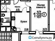 1-комнатная квартира, 43 м², 16/25 эт. Воронеж