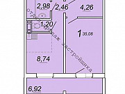 1-комнатная квартира, 35 м², 3/10 эт. Челябинск