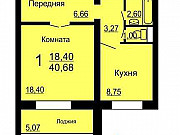 1-комнатная квартира, 41 м², 9/10 эт. Челябинск