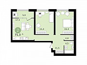 2-комнатная квартира, 71 м², 6/15 эт. Екатеринбург