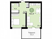 1-комнатная квартира, 42 м², 2/15 эт. Екатеринбург