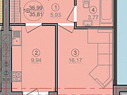 1-комнатная квартира, 37 м², 3/9 эт. Калининград