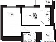 1-комнатная квартира, 43 м², 5/23 эт. Казань