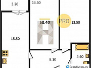 2-комнатная квартира, 61 м², 2/6 эт. Калининград