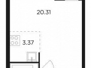 1-комнатная квартира, 33 м², 3/26 эт. Москва