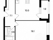 1-комнатная квартира, 46 м², 2/20 эт. Москва