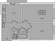 2-комнатная квартира, 56 м², 2/16 эт. Санкт-Петербург