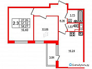 2-комнатная квартира, 57 м², 2/11 эт. Санкт-Петербург