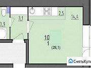 1-комнатная квартира, 28 м², 5/10 эт. Тверь