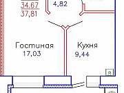 1-комнатная квартира, 37 м², 2/10 эт. Казань