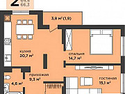 2-комнатная квартира, 66 м², 5/16 эт. Калининград