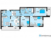 3-комнатная квартира, 89 м², 6/25 эт. Санкт-Петербург